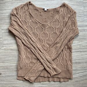 GAP Textured Knit Sweater in Brown